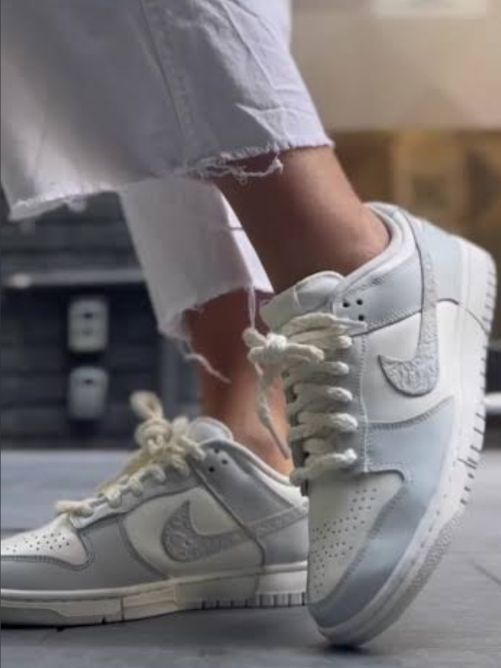 Nike Women’s Dunk Low Needlework Sail Aura Sneakers - Picture 2 of 13
